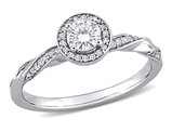 1/2 Carat (ctw H-I, I2-I3) Diamond Twist Halo Engagement Ring in 10K White Gold